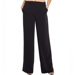 RACHEL ROY SIGNATURE Black Wide-Leg Dress Pants Minimalist Straight Leg Trousers